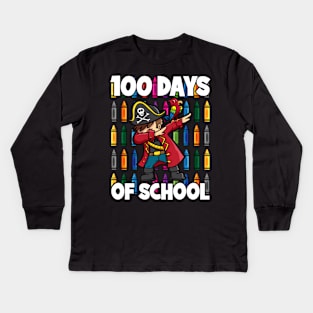 100 Days of School Dabbing Pirate Kids Long Sleeve T-Shirt